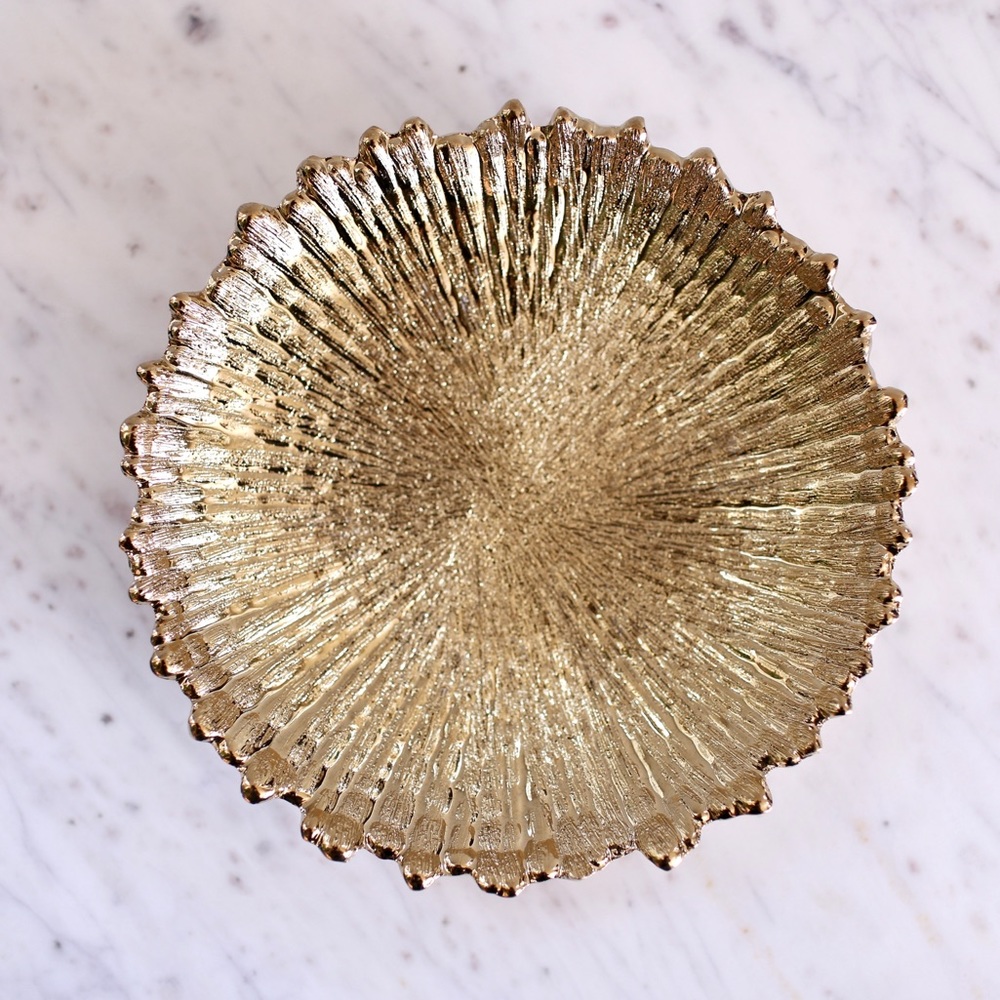 Textured gold dish